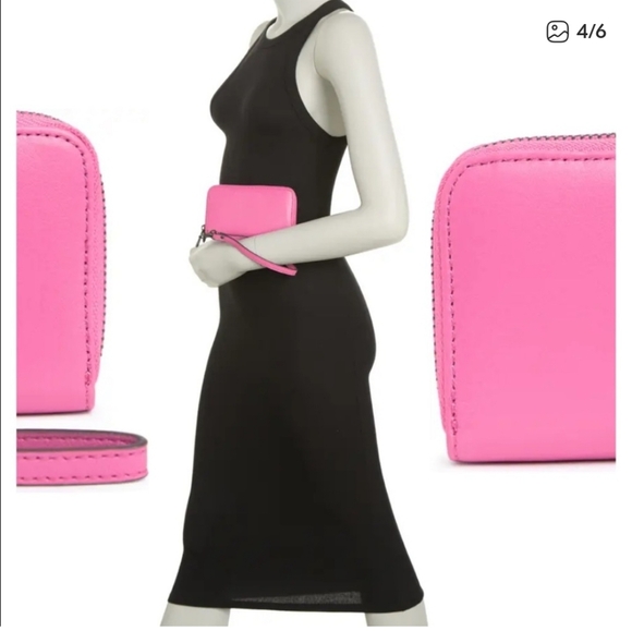 Aimee Kestenberg Pink Zip Around Wristlet Wallet - Picture 2 of 16